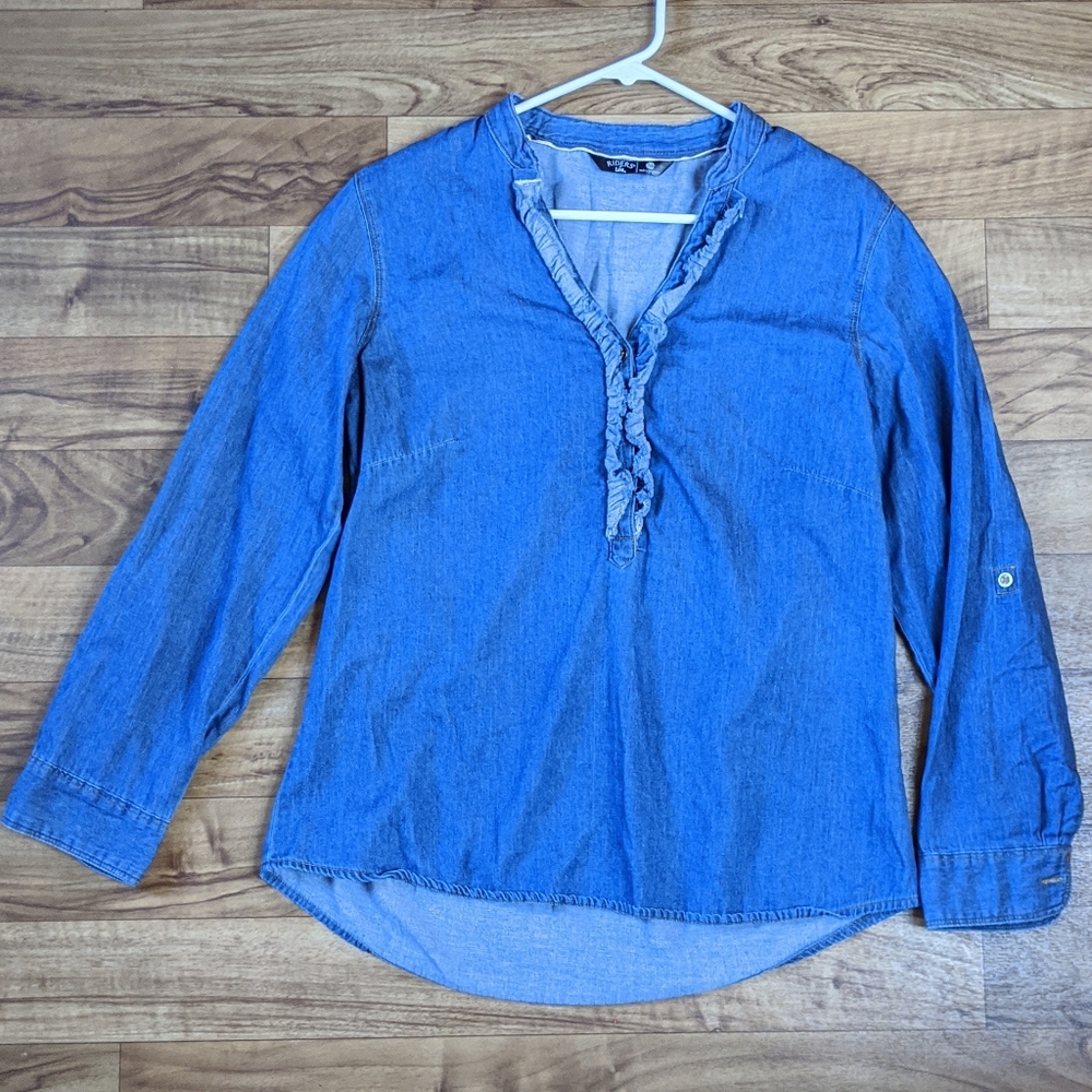 ♥Riders by Lee Cotton Long Sleeve V-neck Tunic Top